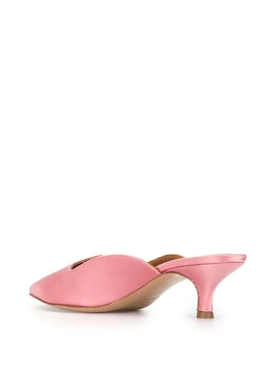 Shop Le Monde Beryl Satin Kitten Heel Mules In Pink