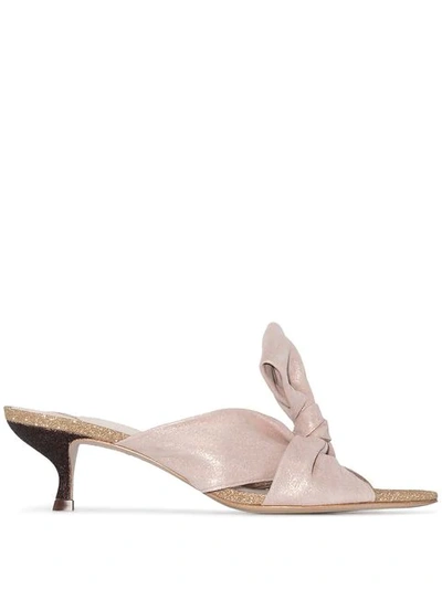 Shop Sophia Webster Bonnie Bow Mules In Pink