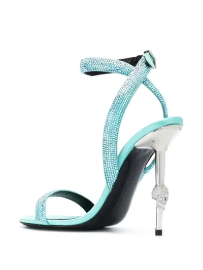 Shop Philipp Plein Embellished Sandals In Blue