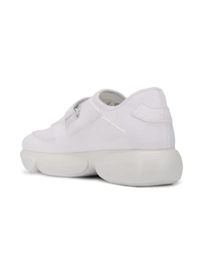 Shop Prada Chunky Sole Jersey Sneakers In White