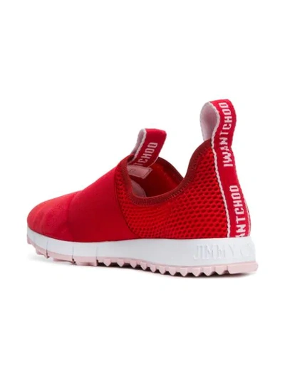 Shop Jimmy Choo Oakland Sneakers In Red/rosewater