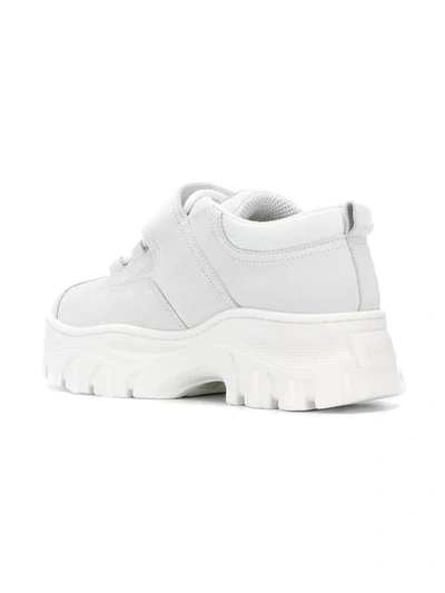Shop Msgm Logo Strap Sneakers In White