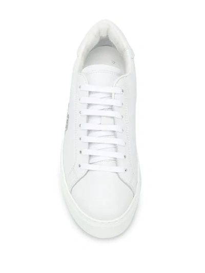 Shop Dsquared2 Low Sequinned Logo Sneakers In White