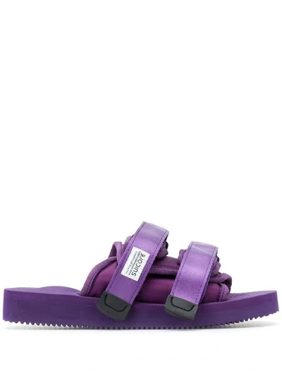 Shop Suicoke Moto Sliders In Purple