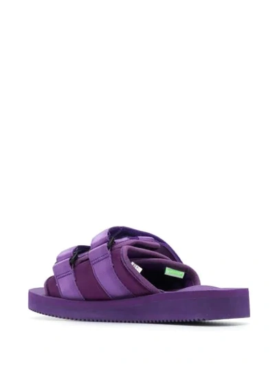 Shop Suicoke Moto Sliders In Purple