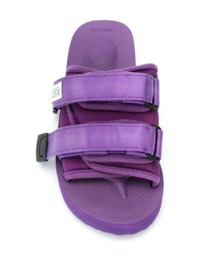 Shop Suicoke Moto Sliders In Purple