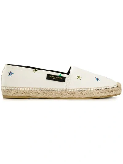 Shop Saint Laurent Star Print Espadrilles In 1664 Multicolor Cream/ner