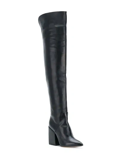 Shop Petar Petrov Block Heel Knee Length Boots In Black