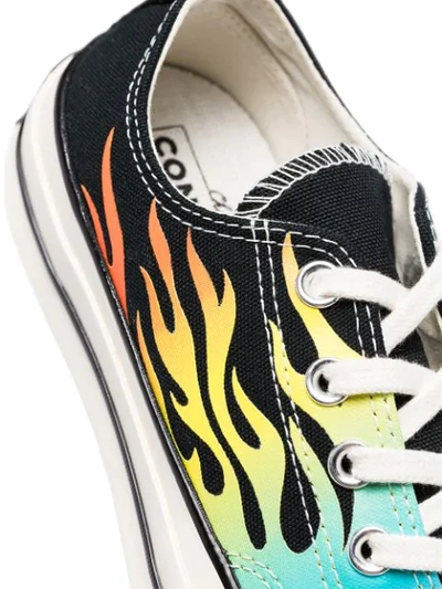 Shop Converse Chuck 70 Archive Flame Print Sneakers  In Black/turf Orange