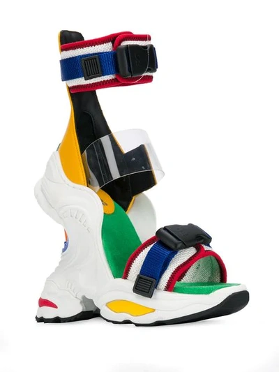 Shop Dsquared2 Wedge Heel Sneaker Sandals In White