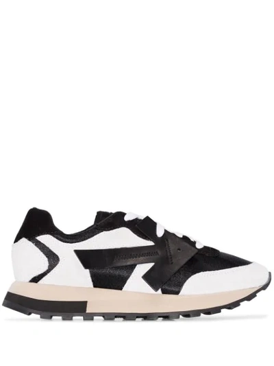 Shop Off-white Black And White Arrow Low-top Runner Sneakers