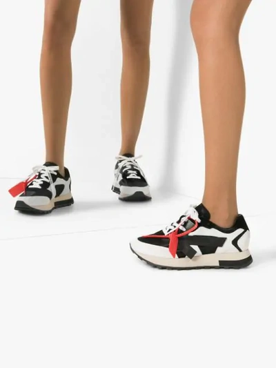 Shop Off-white Black And White Arrow Low-top Runner Sneakers