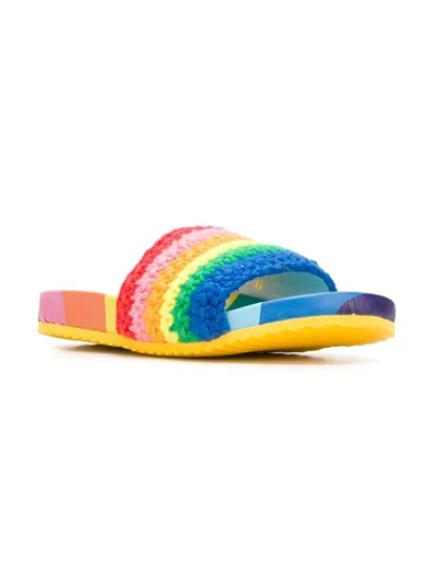 Shop Mira Mikati Knitted Rainbow Slides - Multicolour