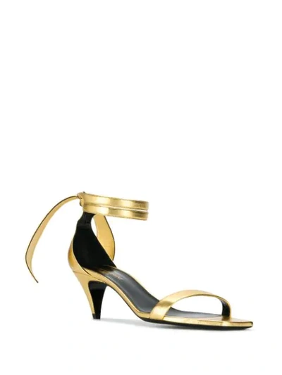 Shop Saint Laurent Charlotte Sandals In Gold