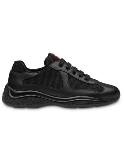 Shop Prada America Cup Sneakers In Black