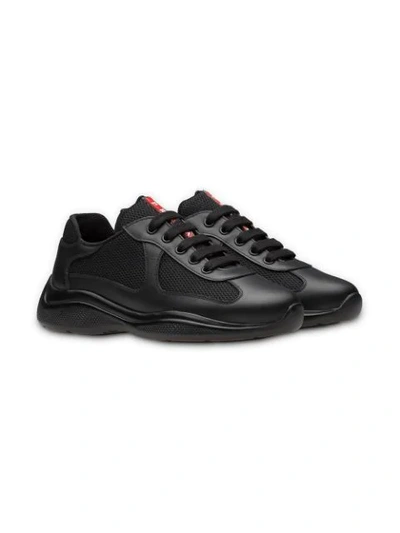 Shop Prada America Cup Sneakers In Black