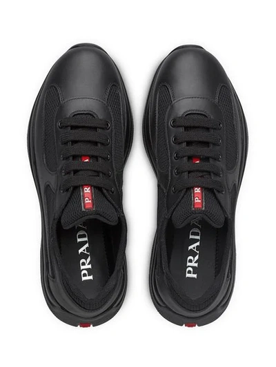 Shop Prada America Cup Sneakers In Black