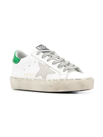 Shop Golden Goose Hi Star Sneakers In C1 White Leather Grass Ice Star