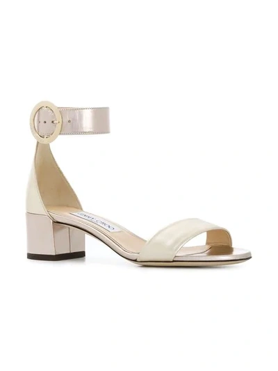 Shop Jimmy Choo Jaimie 40 Sandals In Gold Mix