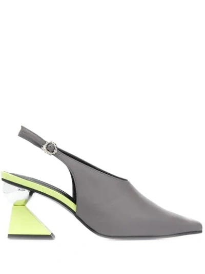 Shop Yuul Yie Pointed Slingback Pumps In Grigio/verde