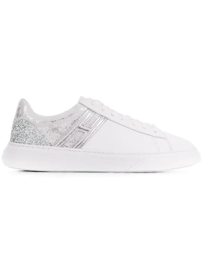 Shop Hogan Glitter Low Top Sneakers In White