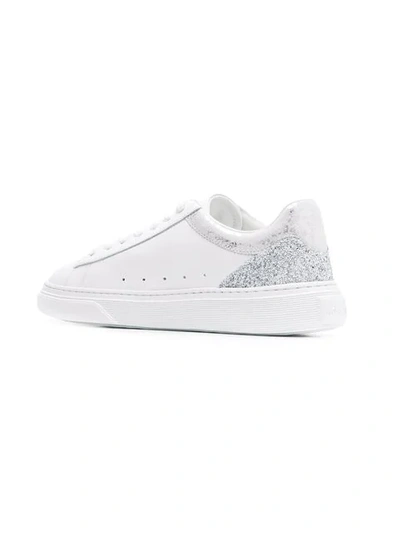 Shop Hogan Glitter Low Top Sneakers In White