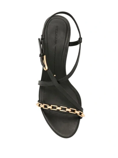 Shop Stella Luna Chain Strap Sandals In Black