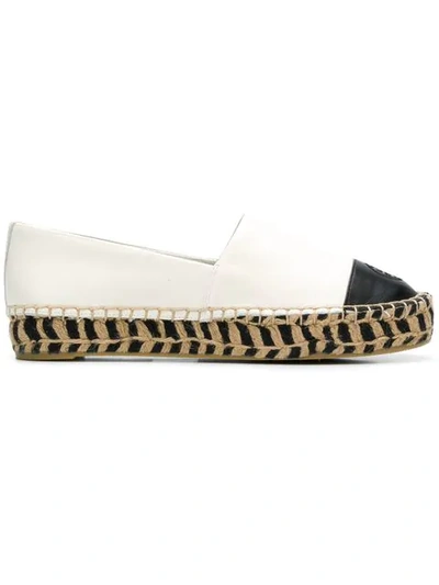 Shop Tory Burch Colour Block Platform Espadrilles In White