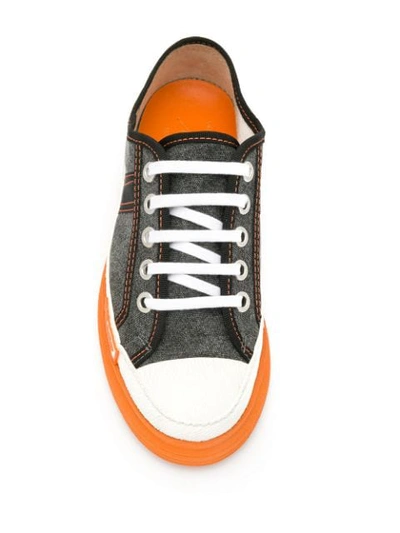 MARTINE ROSE LOW-TOP COLOUR BLOCK SNEAKERS - 黑色