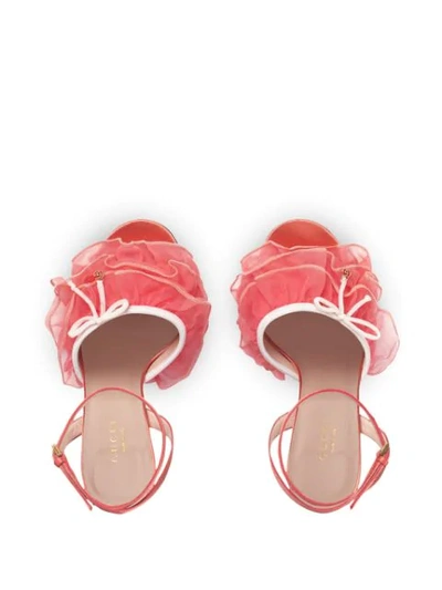 Shop Gucci Tulle Sandals In Pink