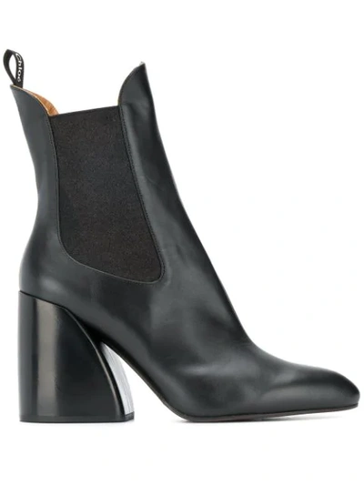 CHLOÉ HEELED CHELSEA BOOTS - 黑色