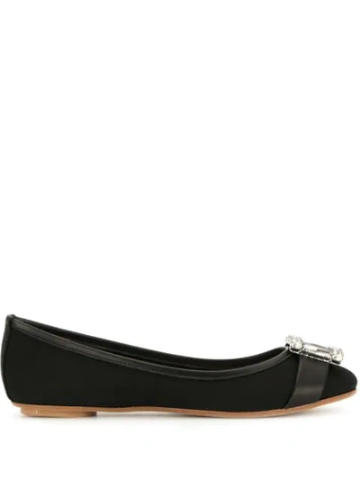 Shop Anna Baiguera Buckled Ballerina Shoes - Black