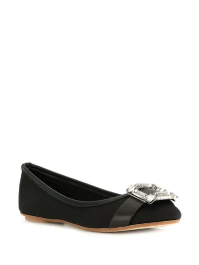 Shop Anna Baiguera Buckled Ballerina Shoes - Black