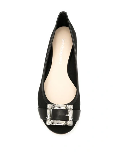 Shop Anna Baiguera Buckled Ballerina Shoes - Black