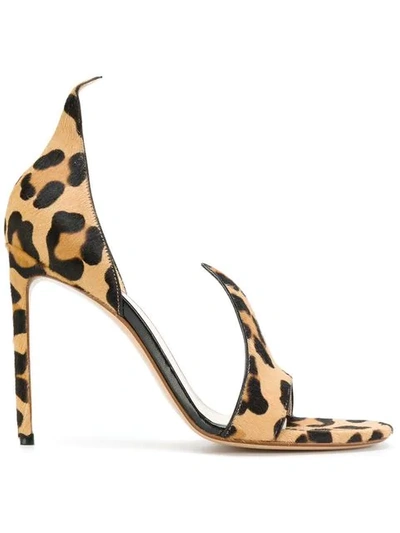 Shop Francesco Russo Leopard Sandals In Neutrals