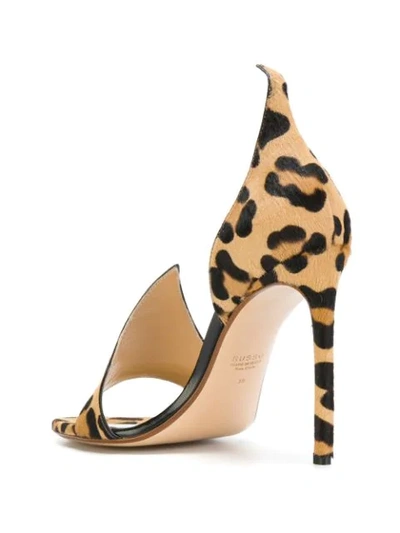 Shop Francesco Russo Leopard Sandals In Neutrals