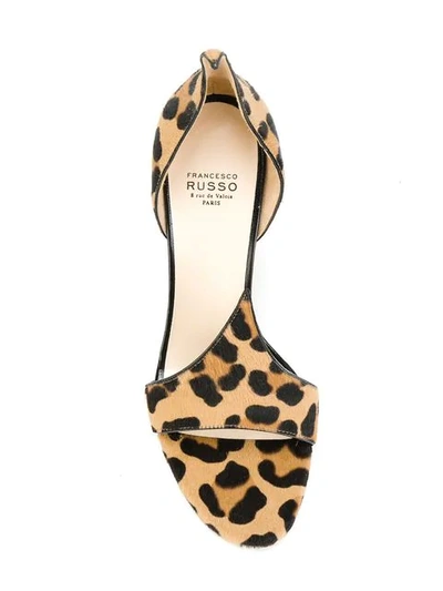 Shop Francesco Russo Leopard Sandals In Neutrals