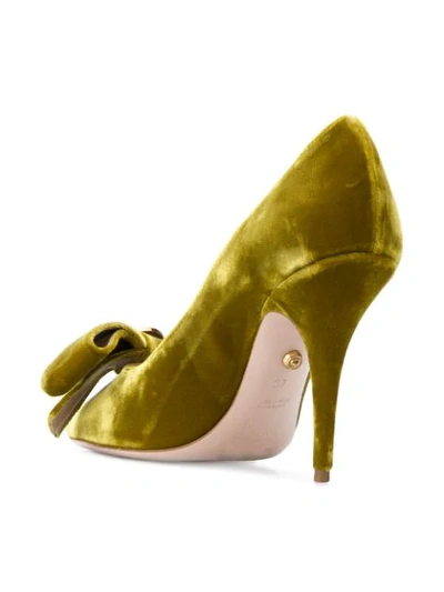 Shop Fausto Puglisi Bow Embellished Pumps In Green