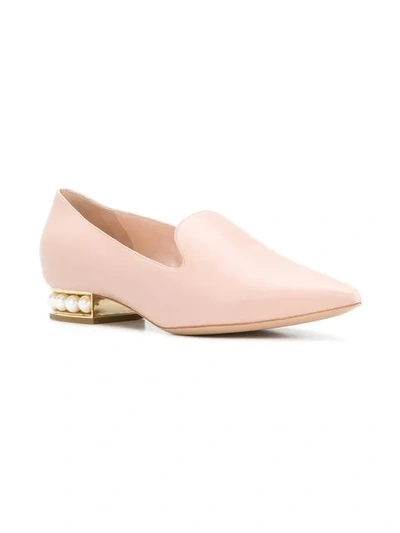 Shop Nicholas Kirkwood Pearl Embellished Loafers In Pink