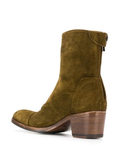 ALBERTO FASCIANI SUEDE ANKLE BOOTS - 绿色