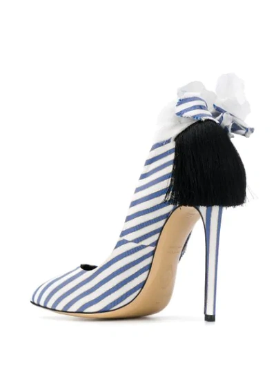 Shop Aleksander Siradekian Fleurs Striped Sandals In Blue