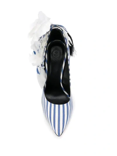 ALEKSANDER SIRADEKIAN FLEURS STRIPED SANDALS - 蓝色