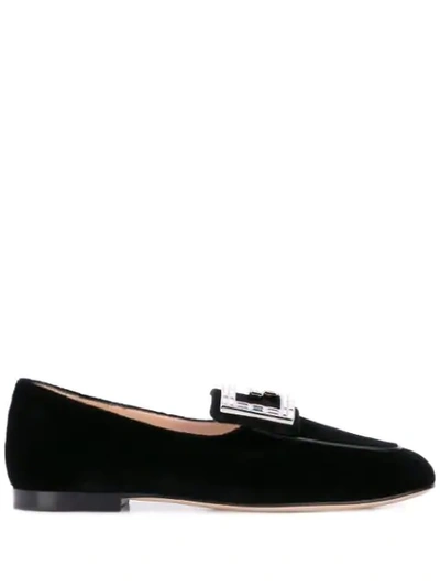 Shop Gucci G Appliqué Loafers In Black