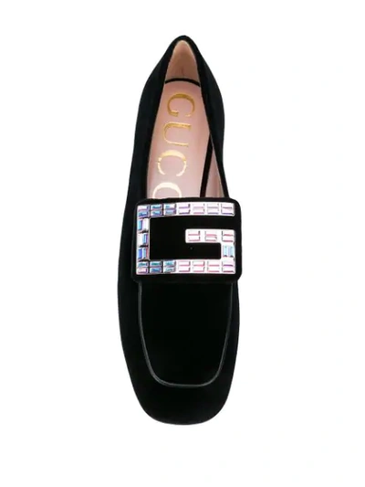 Shop Gucci G Appliqué Loafers In Black