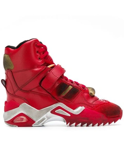 Shop Maison Margiela High-top Retro Fit Sneakers In Red