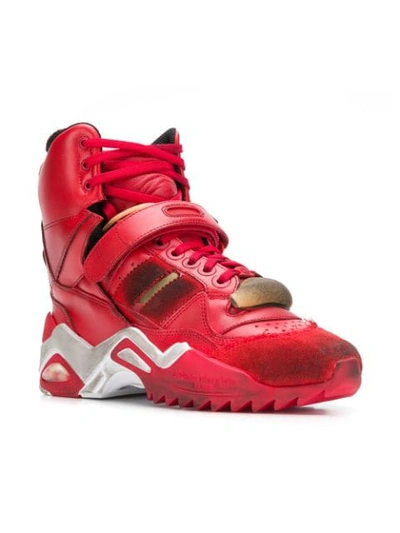 Shop Maison Margiela High-top Retro Fit Sneakers In Red