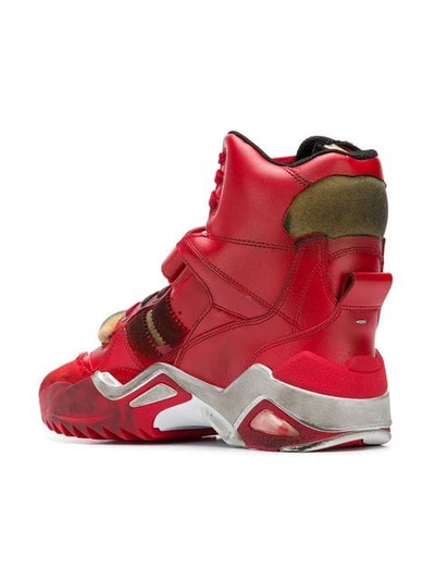 Shop Maison Margiela High-top Retro Fit Sneakers In Red