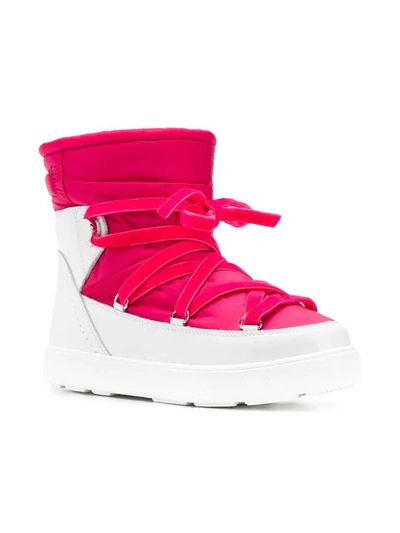 Shop Moncler Platform Snow Boots In White