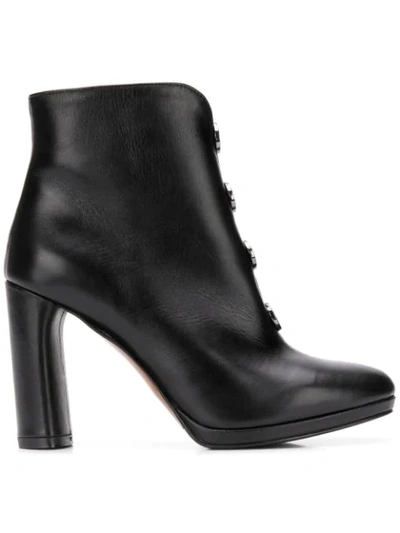 Shop Albano Round Stud Detail Boots In Black