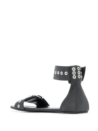 Shop Balenciaga Buckled Flat Sandals In Black